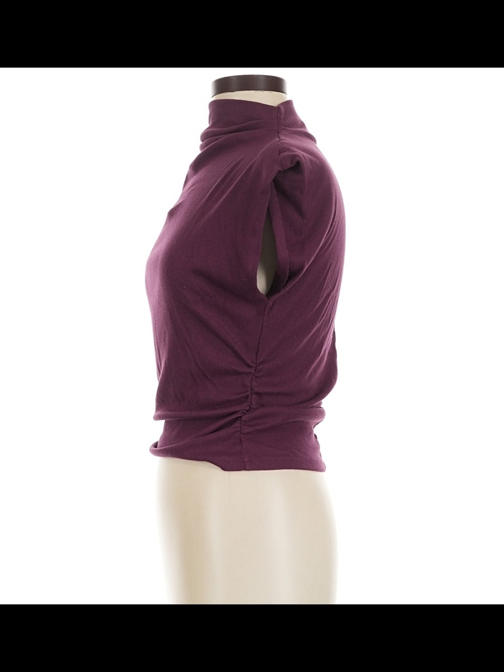 Michael Stars Burgundy Ribbed Turtleneck Blouse/Top | Size Medium - Picture 4 of 7